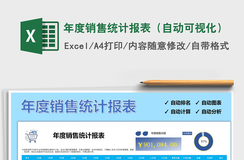2021年年度銷售統(tǒng)計(jì)報(bào)表(自動(dòng)可視化)