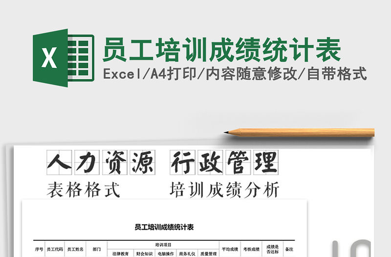 2021年員工培訓成績統計表免費下載