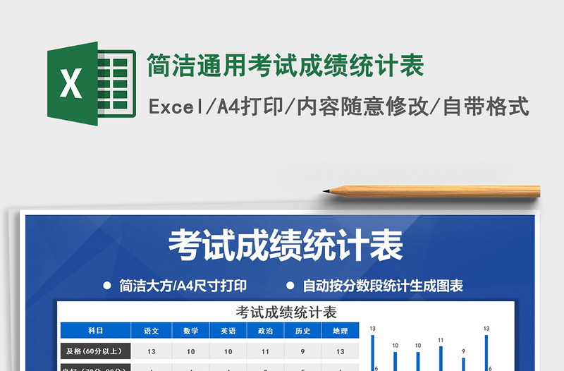 2021年简洁通用考试成绩统计表