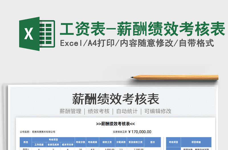 2022工資表-薪酬績(jī)效考核表免費(fèi)下載