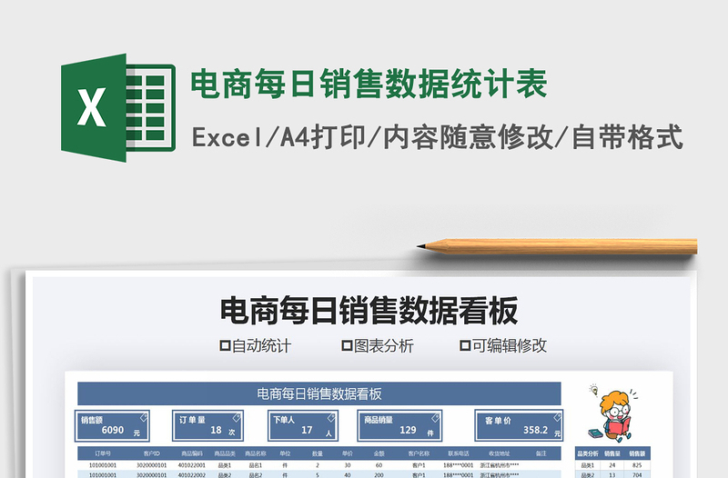 2021年電商每日銷售數(shù)據(jù)統(tǒng)計(jì)表