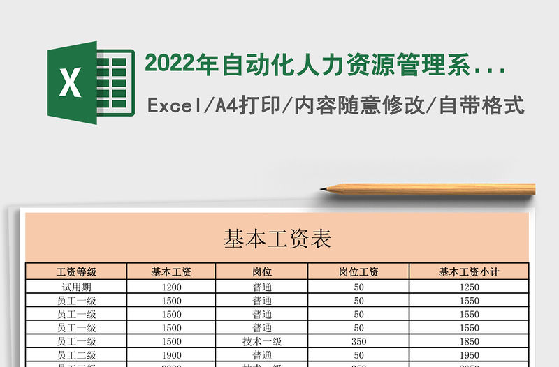2022年自動化人力資源管理系統表