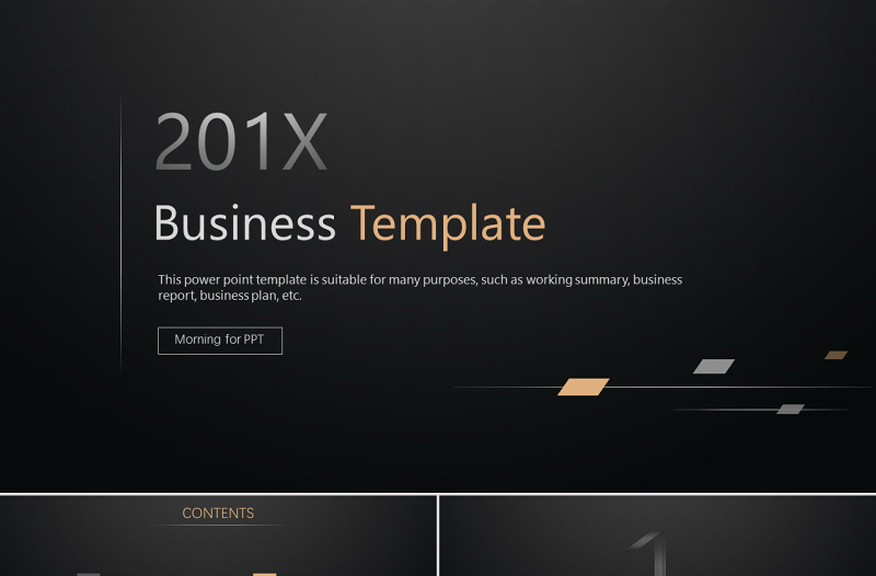 原创大气黑色典雅商务通用ppt模板-版权可商用