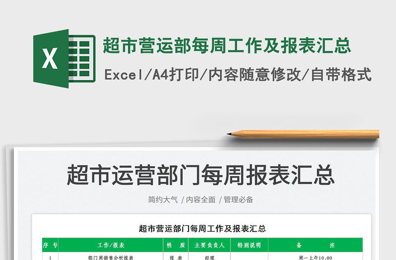 2022超市營(yíng)運(yùn)部每周工作及報(bào)表匯總免費(fèi)下載