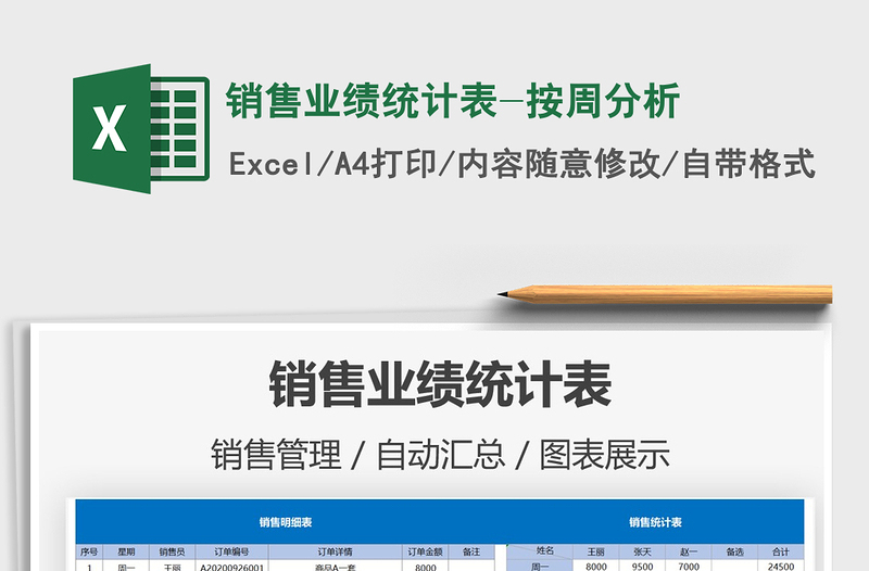 2021年銷售業(yè)績統(tǒng)計表-按周分析