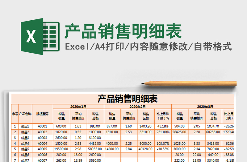 2021年產(chǎn)品銷售明細(xì)表