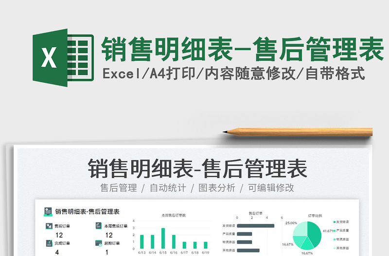 2023銷售明細(xì)表-售后管理表免費下載