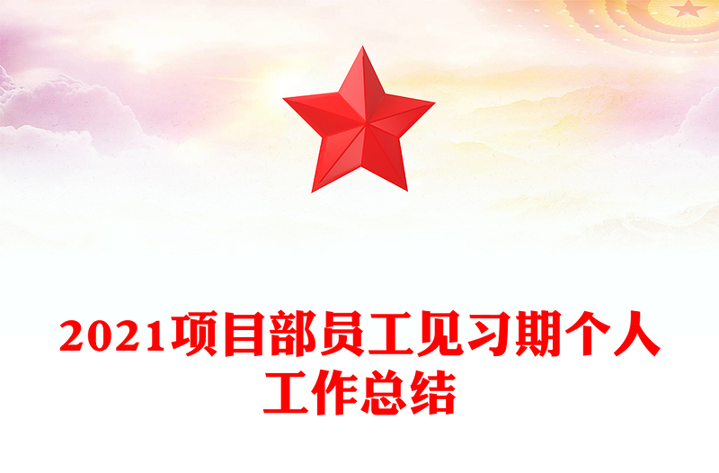 2021項(xiàng)目部員工見(jiàn)習(xí)期個(gè)人工作總結(jié)