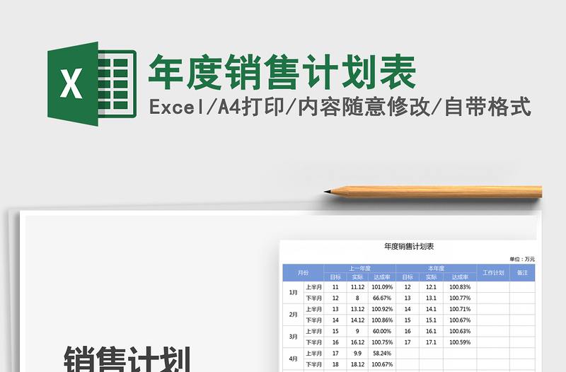 2021年度銷售計劃表免費下載