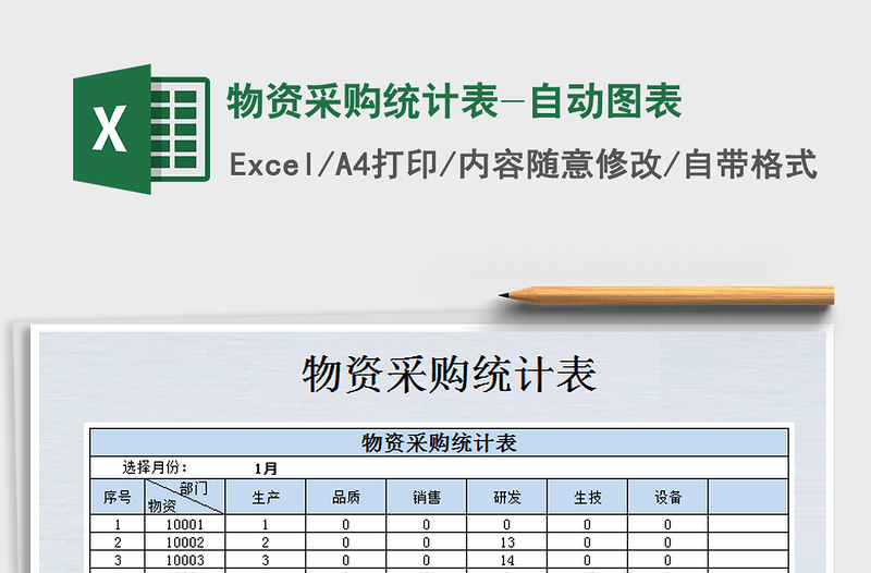 2021年物资采购统计表-自动图表