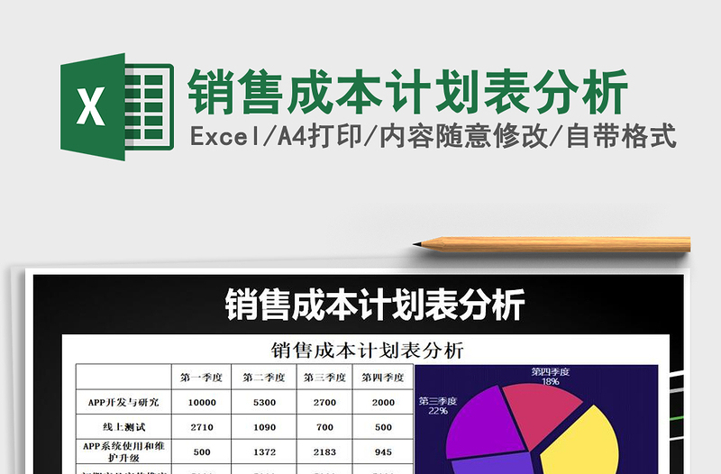 2021年銷售成本計劃表分析