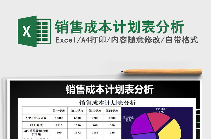 2021年銷售成本計劃表分析