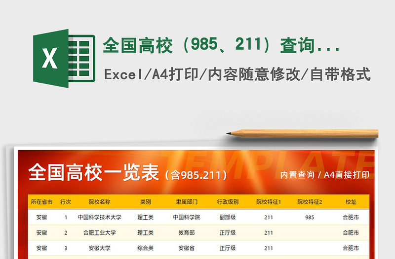 2021年全國高校（985、211）查詢表