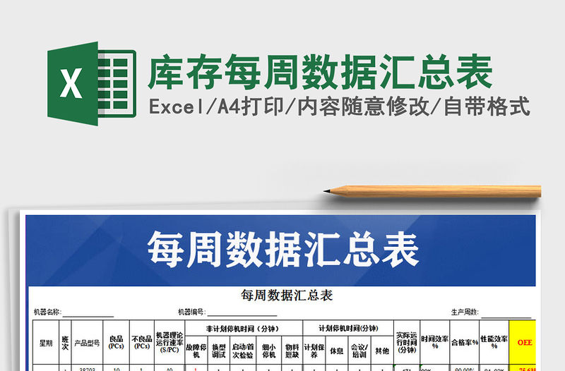 2021年庫存每周數據匯總表