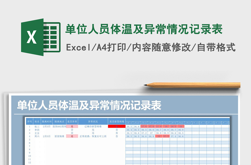 2021年單位人員體溫及異常情況記錄表