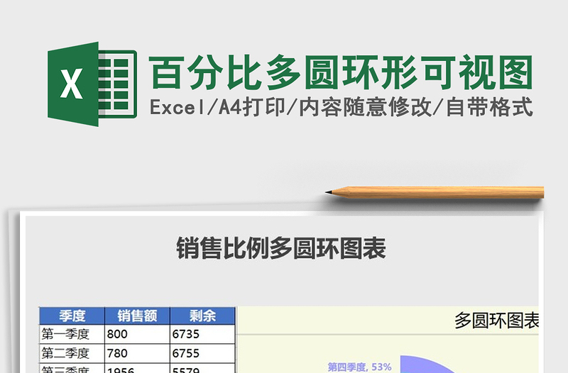 2021年百分比多圓環(huán)形可視圖