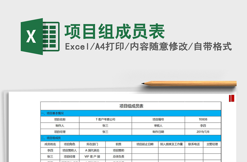 2022年项目组成员表