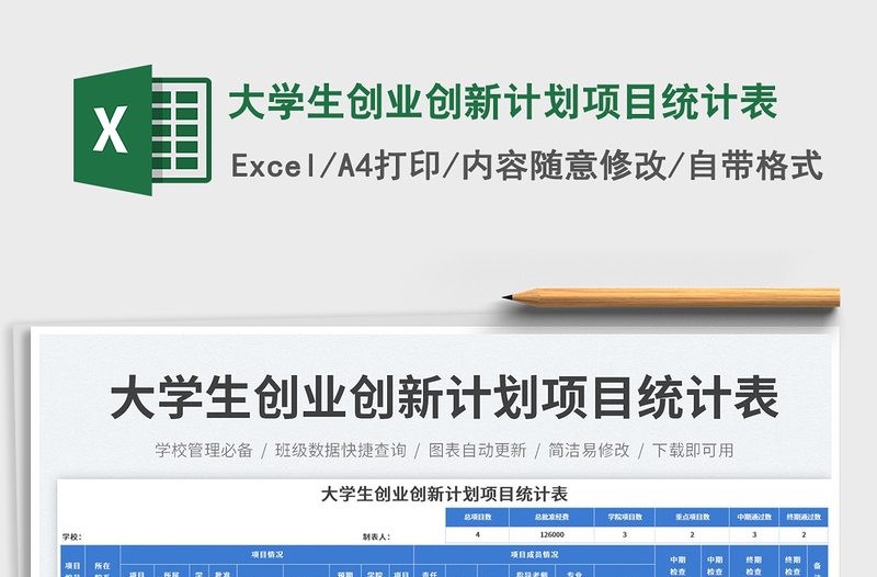 大學(xué)生創(chuàng)業(yè)創(chuàng)新計劃項目統(tǒng)計表