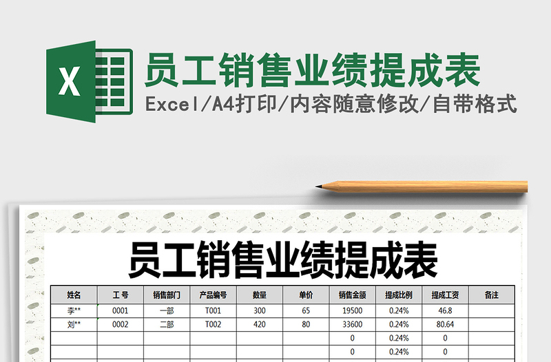 2021年员工销售业绩提成表