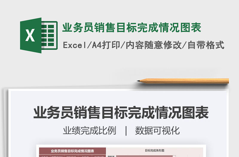2021年業務員銷售目標完成情況圖表