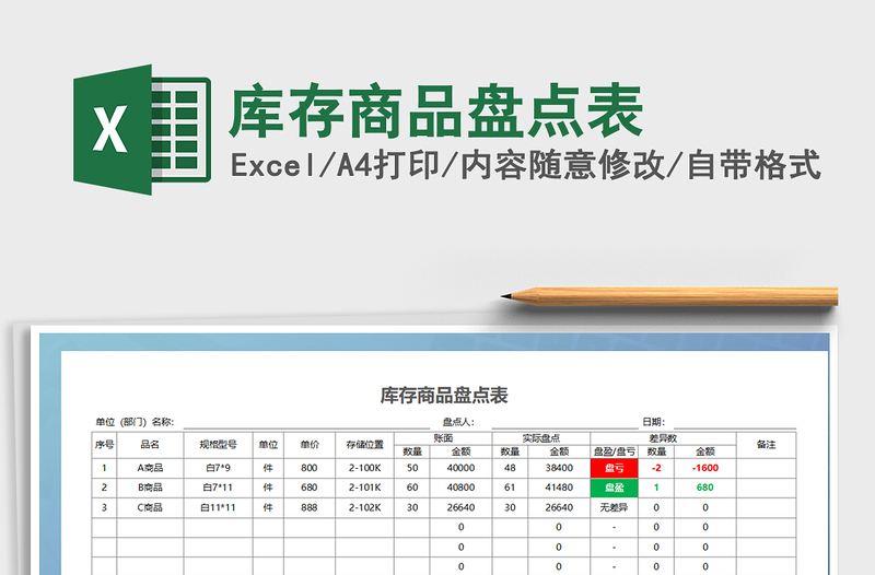 2021年库存商品盘点表