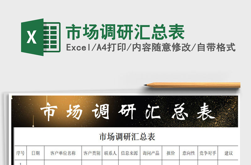 2021年市場調研匯總表