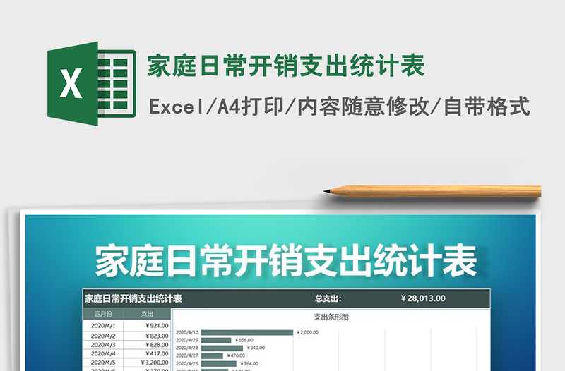 2021年家庭日常开销支出统计表