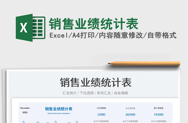 銷售業(yè)績(jī)統(tǒng)計(jì)表免費(fèi)下載