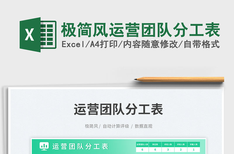 極簡風運營團隊分工表