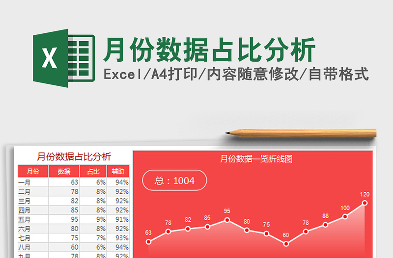 月份数据占比分析免费下载