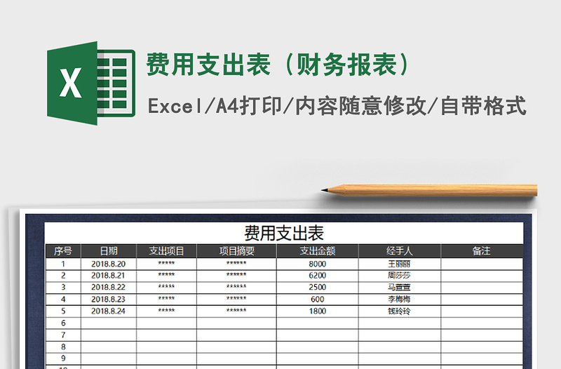 2021年费用支出表（财务报表）免费下载