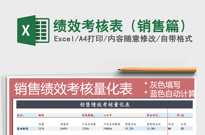 2021年績效考核表（銷售篇）