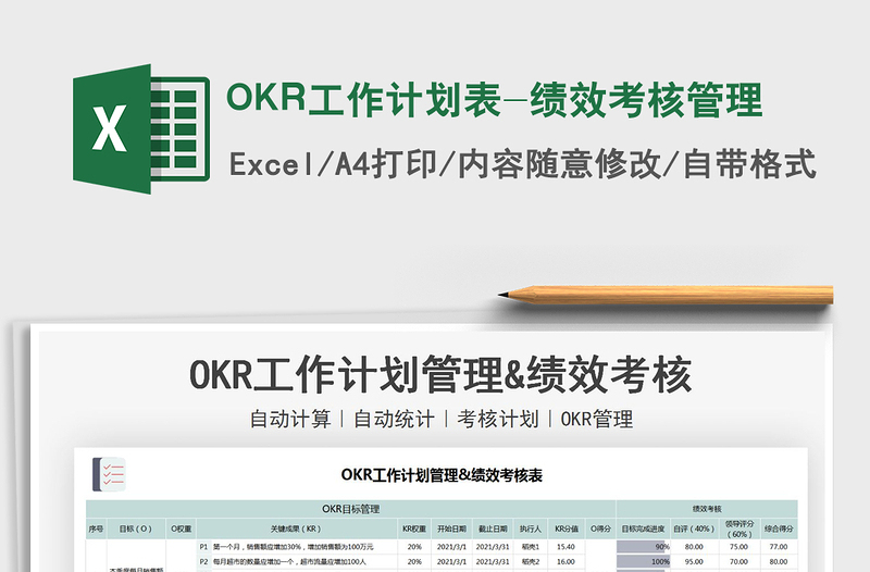 2021OKR工作计划表-绩效考核管理免费下载