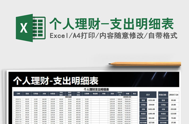 2021年個人理財-支出明細表