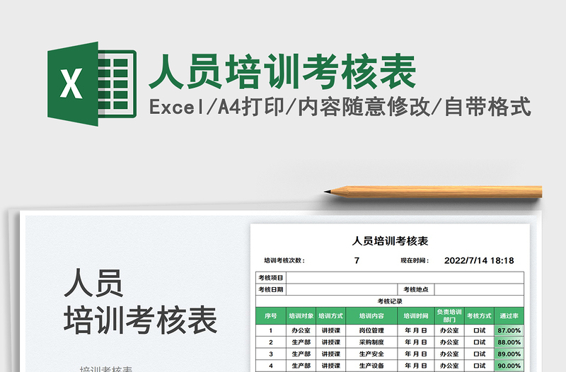 人员培训考核表