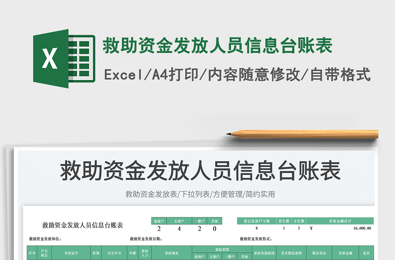 救助資金發(fā)放人員信息臺(tái)賬表
