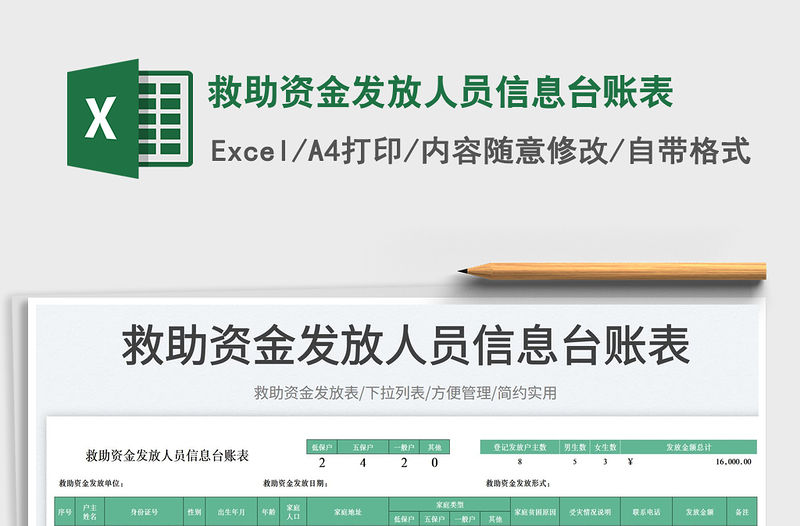 救助資金發放人員信息臺賬表