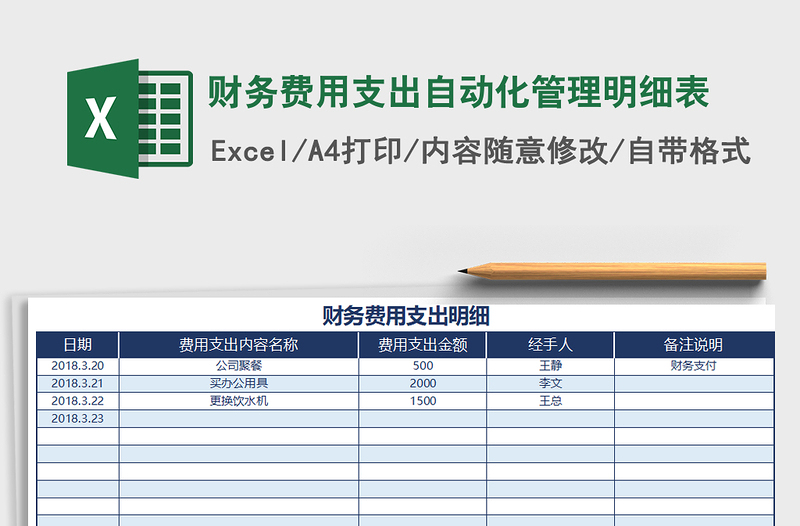 2021年财务费用支出自动化管理明细表