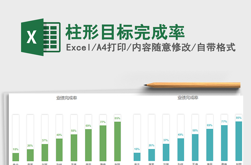 2021年柱形目标完成率