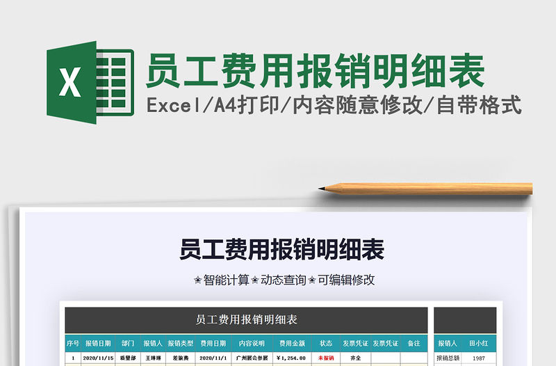 2021年員工費用報銷明細表