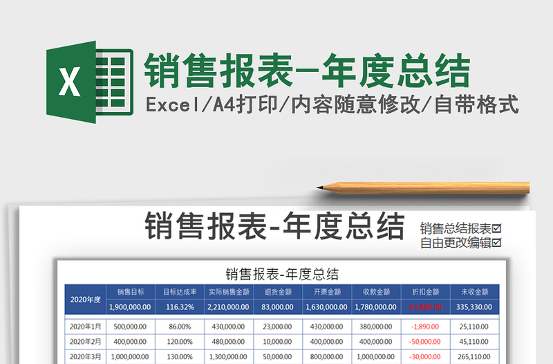 2021年銷售報表-年度總結(jié)
