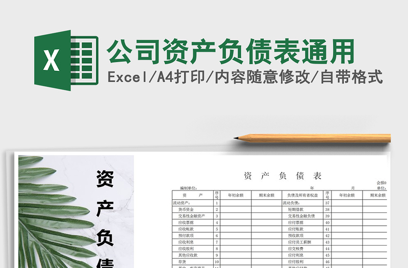 2021年公司資產(chǎn)負債表通用