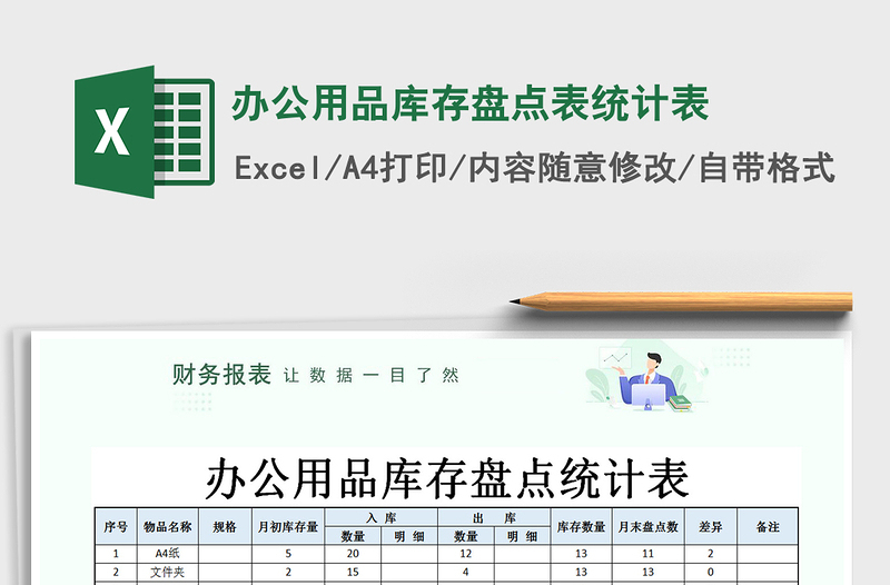 2021年辦公用品庫存盤點表統(tǒng)計表