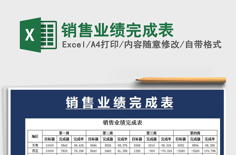2021年銷售業(yè)績(jī)完成表免費(fèi)下載