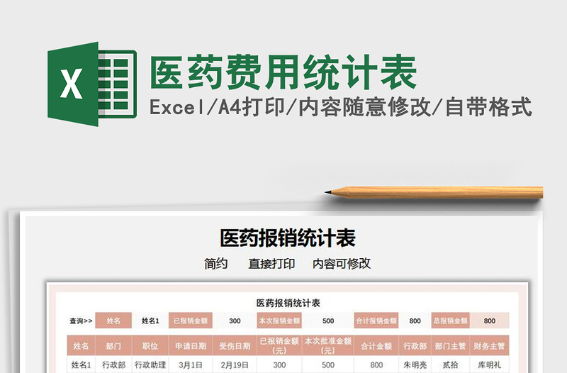 2022醫(yī)藥費(fèi)用統(tǒng)計表免費(fèi)下載