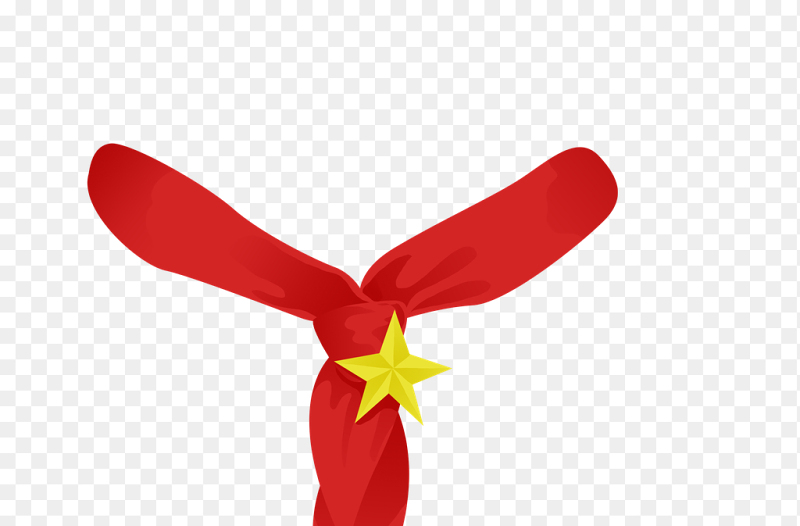 创意五角星星星徽章装饰红领巾心向党免抠元素素材