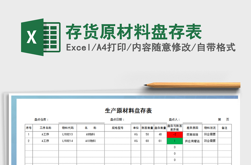 2021年存貨原材料盤存表
