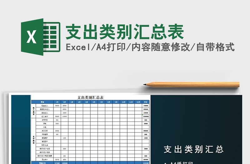 2021年支出类别汇总表