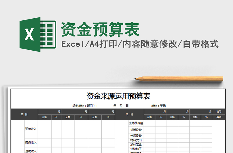 2021年資金預(yù)算表