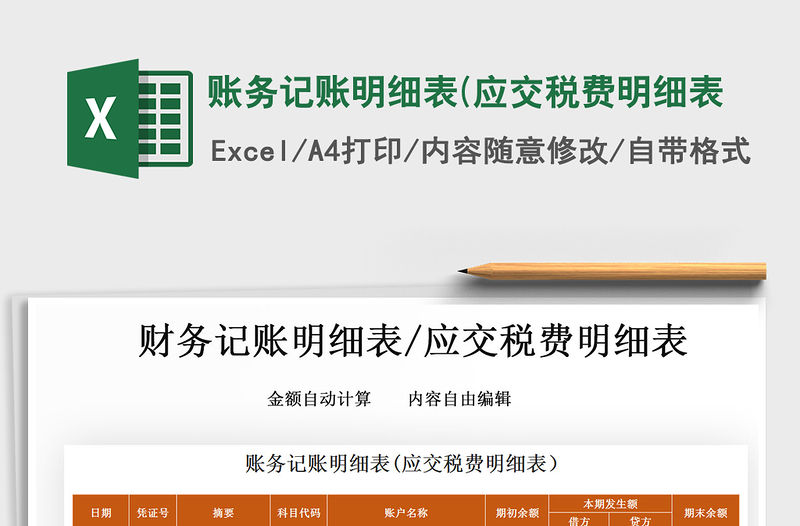 2021年賬務記賬明細表(應交稅費明細表